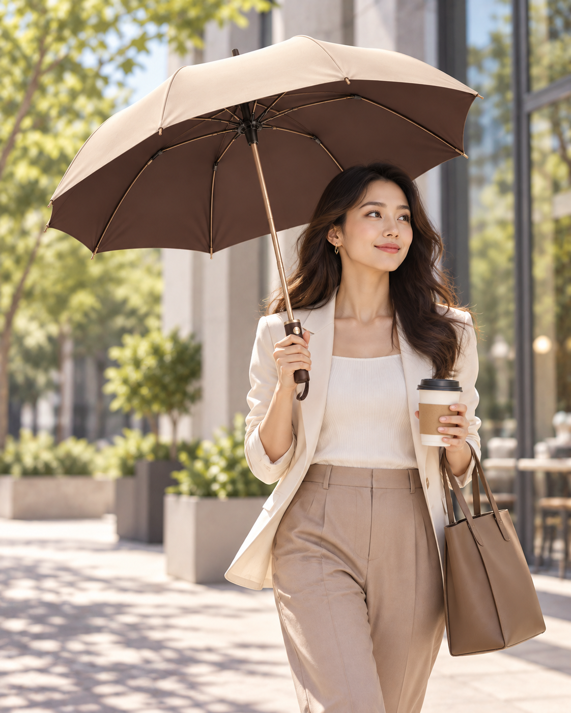 Uvenoria AutoEase OneTouch Automatic UV-Blocking Compact Umbrella