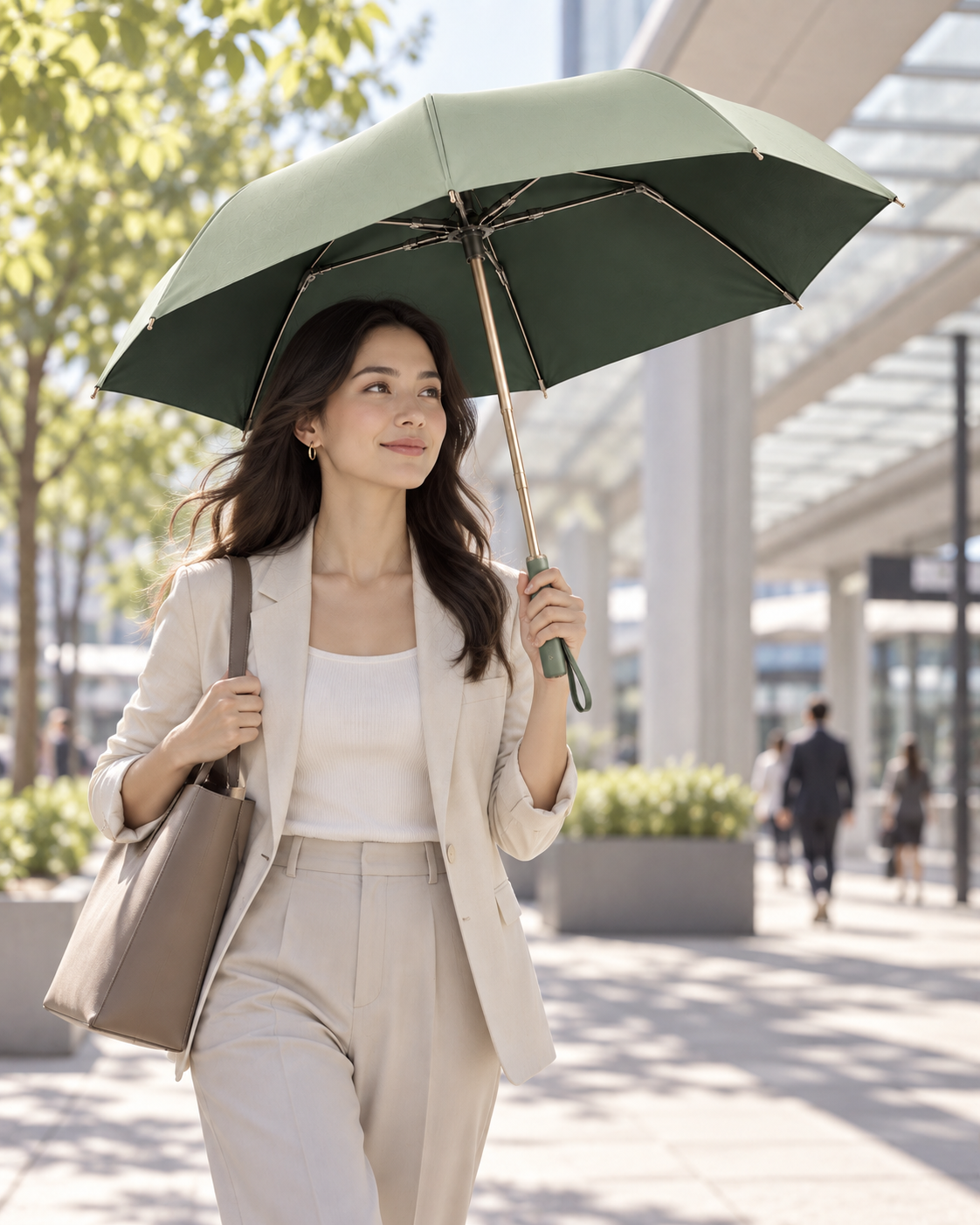 Uvenoria AirFold Flat – Slim Flat-Profile Folding Sun Umbrella