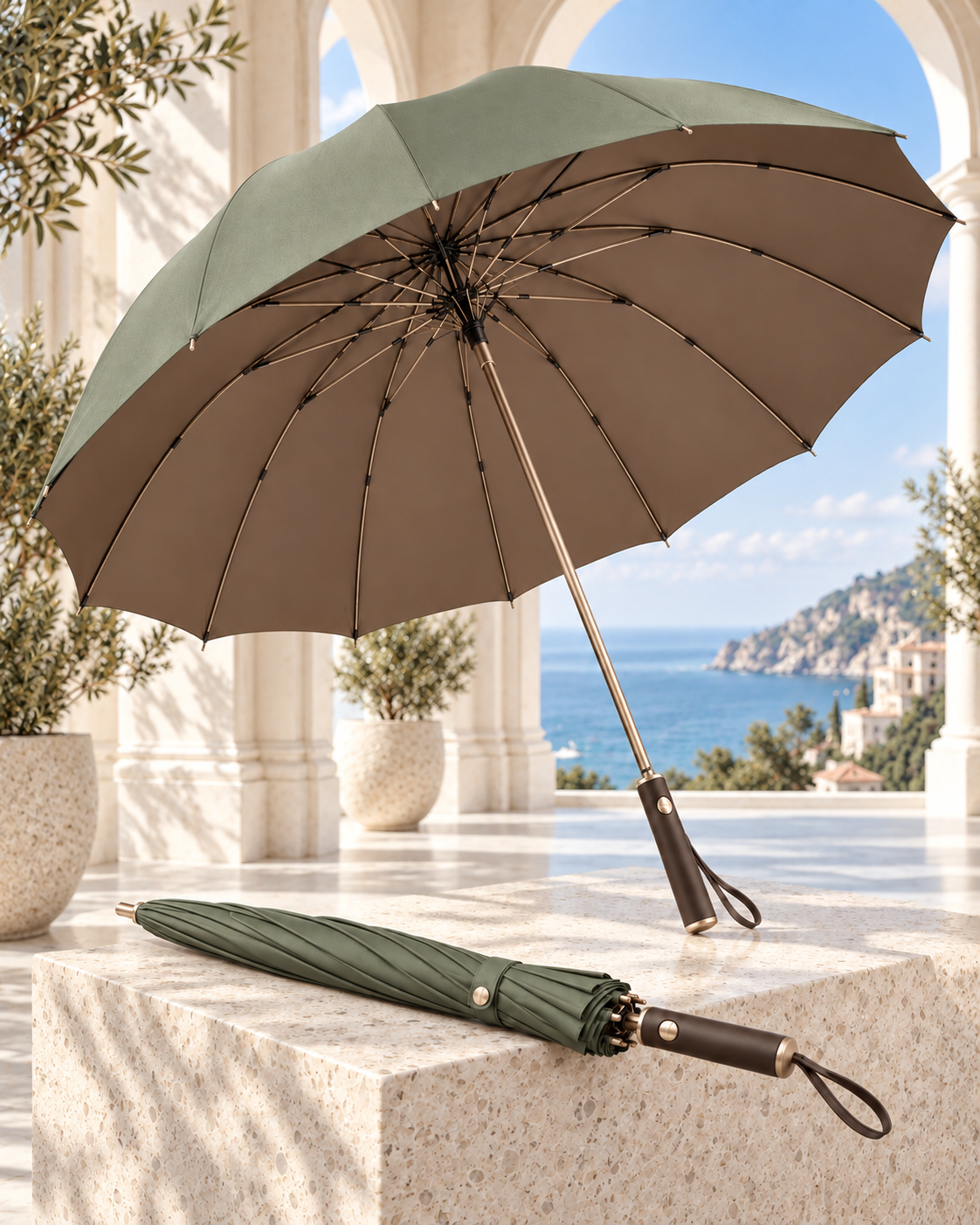 Uvenoria AuraWide Duo – Extra-Wide Automatic Two-Person Sun Umbrella